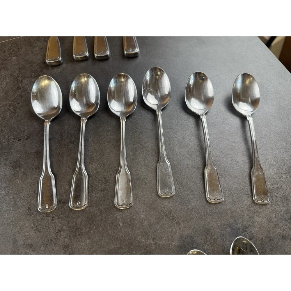 VTG Northland Stainless Japan 41 Pc FLatware Set Geometric Scroll